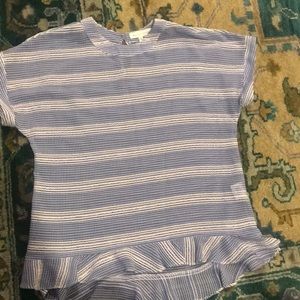 Blue and white blouse